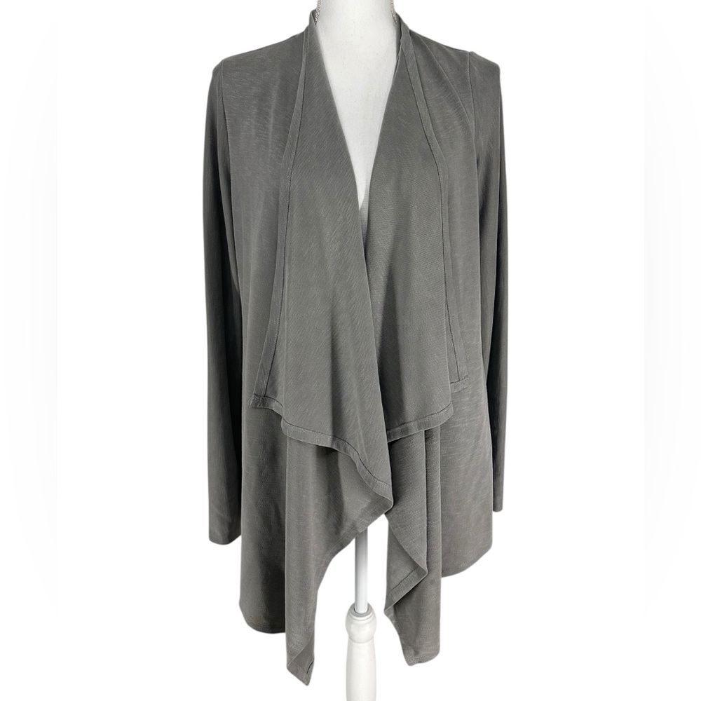 EILEEN FISHER / Gray Cardigan Wrap / Small / Boho Preppy Minimalist Office Goth